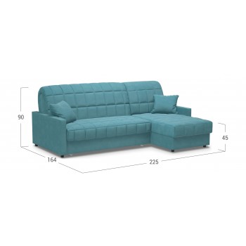 Угловой диван-кровать Дублин 134 аккордеон (бирюзовый)