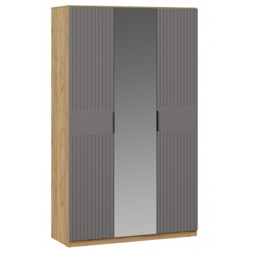 Шкаф комбинированный 3-х дверный Хилтон (Дуб Крафт Золотой/Графит матовый)