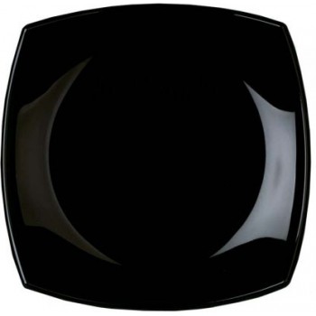 Тарелка десертная Quadrato черная, диаметр 19 см