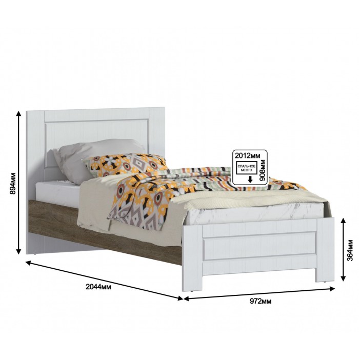 Кровать односпальная Илона СБ-2921 (90)