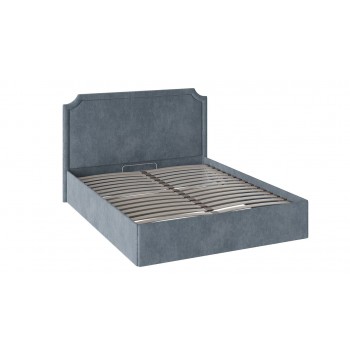 Кровать с подъемным механизмом «Кантри» (Замша синяя) 160