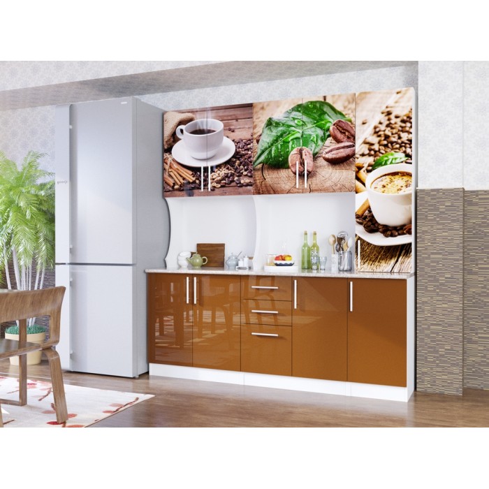 Кухонный гарнитур "Иветта"  (200 см)  Кофе