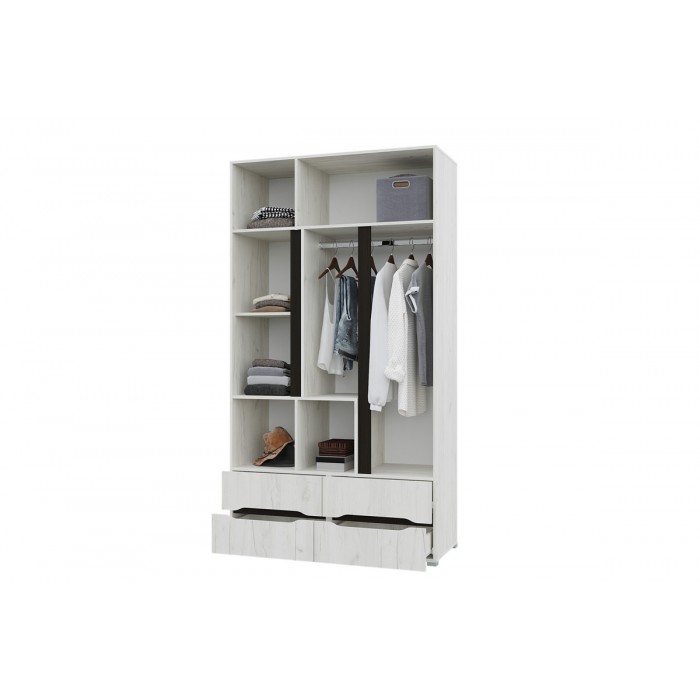 Шкаф для одежды 3Д Вега (Крафт белый)