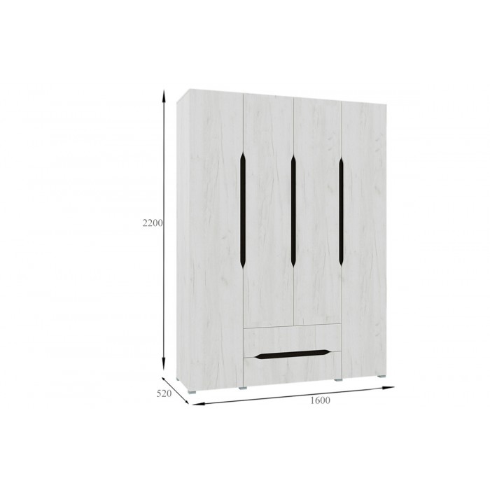 Шкаф для одежды 4Д Вега (Крафт белый)
