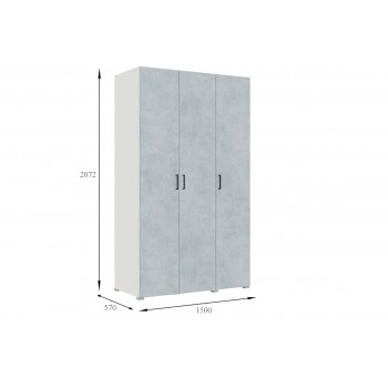 Шкаф для одежды 3Д Арландо (Бетон)