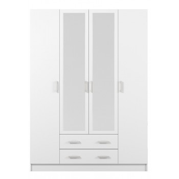 Шкаф для одежды 4Д Квадро (Белый)
