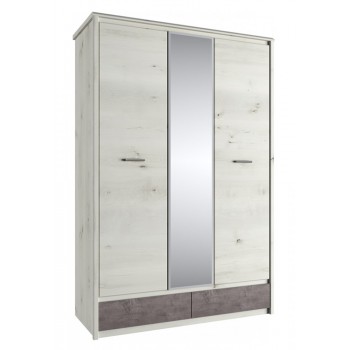 Шкаф для одежды 3Д Бьерк (Ольха Полярная/Оникс)