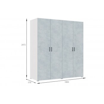 Шкаф для одежды пристенный 4Д Арландо (Бетон)
