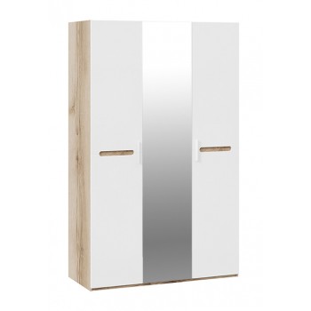 Шкаф комбинированный с 3-мя дверями «Фьюжн» (Белый глянец/Дуб Делано)