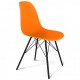 Стол со стульями ARIANA S37-4 (Ариана) D90 оранжевый/белый/черный муар 19мм,