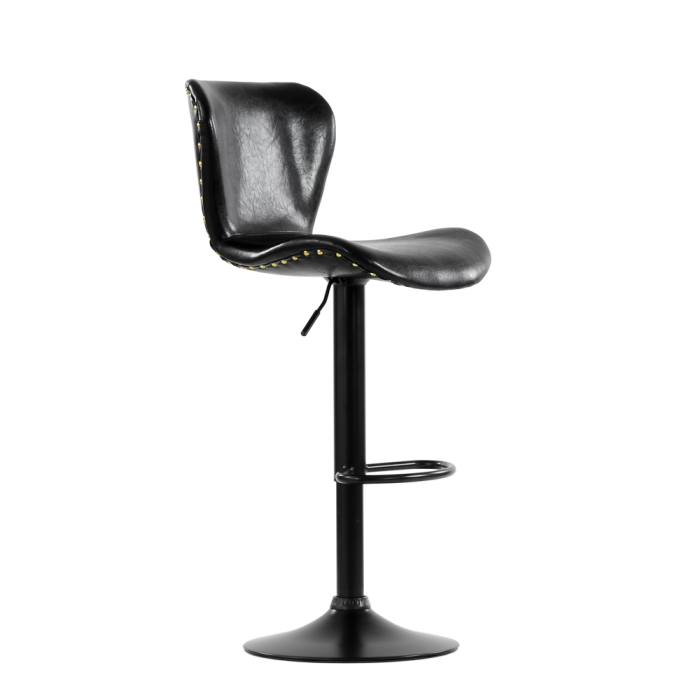 Барный стул N-87 (черная блестящая кожа)