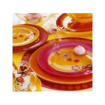 Сервиз столовый Bubbles Flowers pink (19 предметов) + стаканы (6 шт)