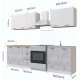 Готовый кухонный гарнитур "Simple 1" 2М (Белый бриллиант/Цемент)