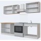 Готовый кухонный гарнитур "Simple 1" 2М (Белый бриллиант/Цемент)