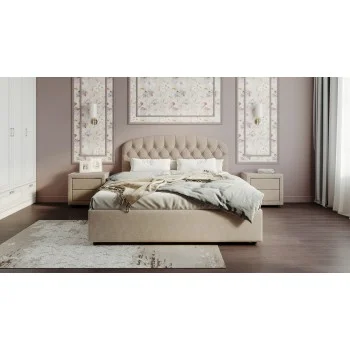 Кровать двуспальная Viana 160х200 c ПМ (Бежевый)