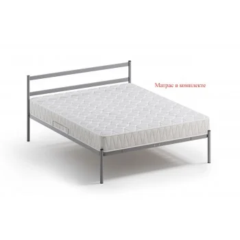 Мета, кровать разб. металл. с матрасом (1,6*2,0) серый, Квадрат
